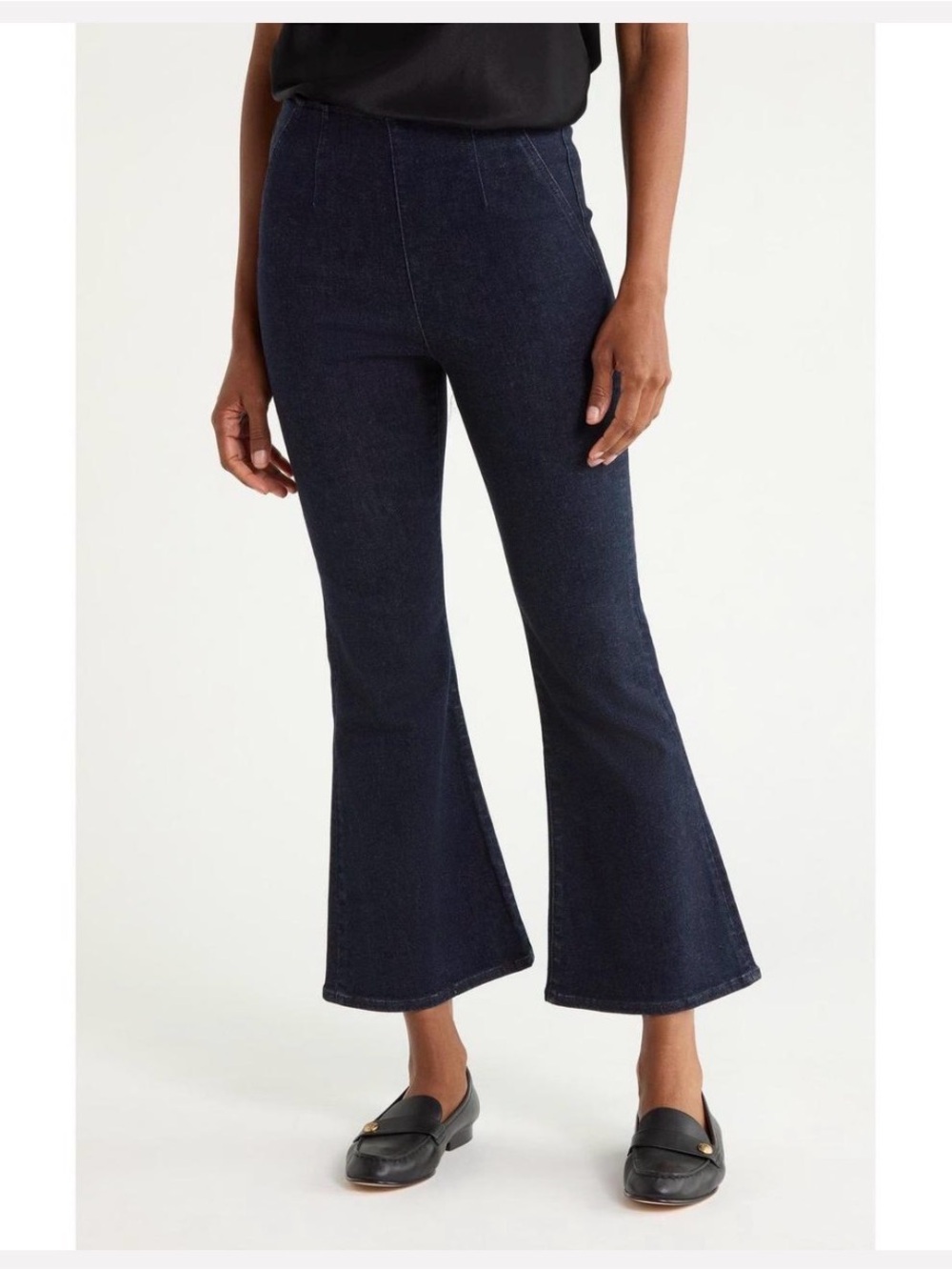Veronica Beard Dark Blue Flared High-Rise Jeans